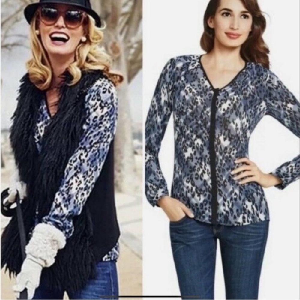 Cabi 977 Leopard Print Button Down Blouse - image 2